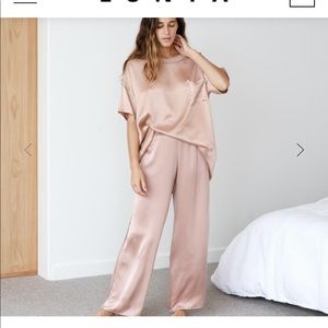 LUNYA TEE PANT WASHABLE SILK PAJAMA SET